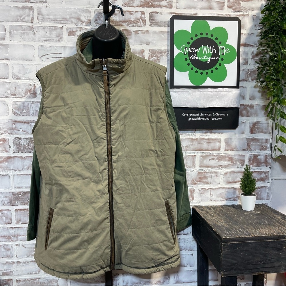Men's Olive Quilted Vest reversible XL